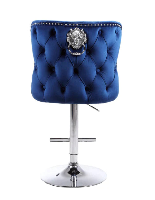 Plush-BS-27 Navy Velvet Bar Stool