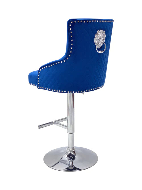 Plush-BS-24 Navy Fabric Bar Stool