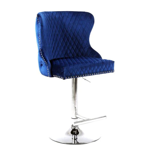 Plush-BS-27 Navy Velvet Bar Stool