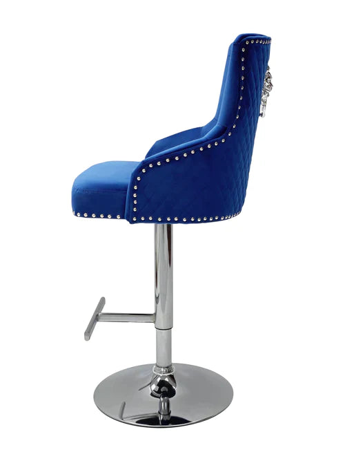 Plush-BS-24 Navy Fabric Bar Stool