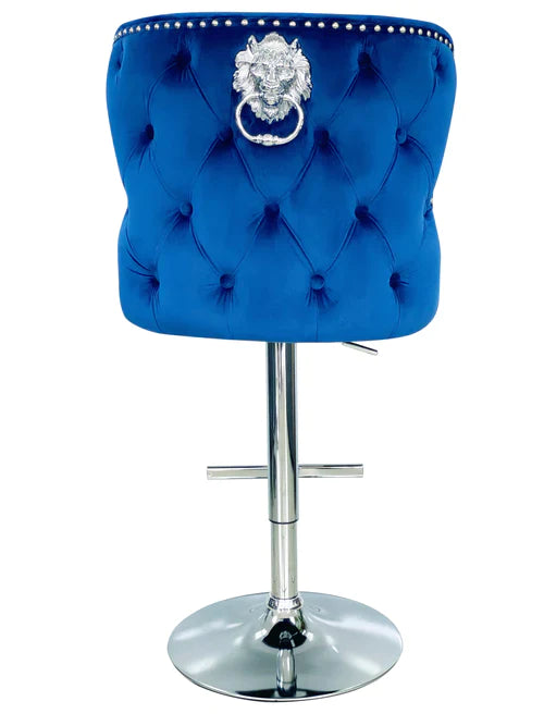 Plush-BS-27 Navy Velvet Bar Stool