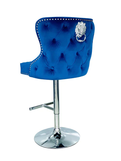 Plush-BS-27 Navy Velvet Bar Stool