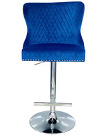 Load image into Gallery viewer, Plush-BS-27 Navy Velvet Bar Stool
