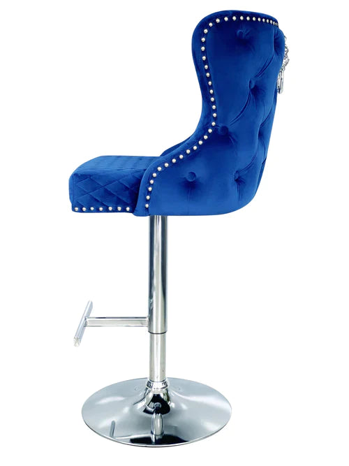 Plush-BS-27 Navy Velvet Bar Stool