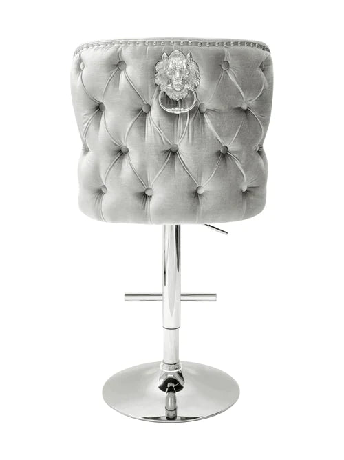 Plush-BS-27 HQ Silver Velvet Bar Stool