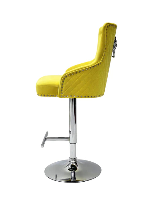 Plush-BS-24 Mustard Fabric Bar Stool