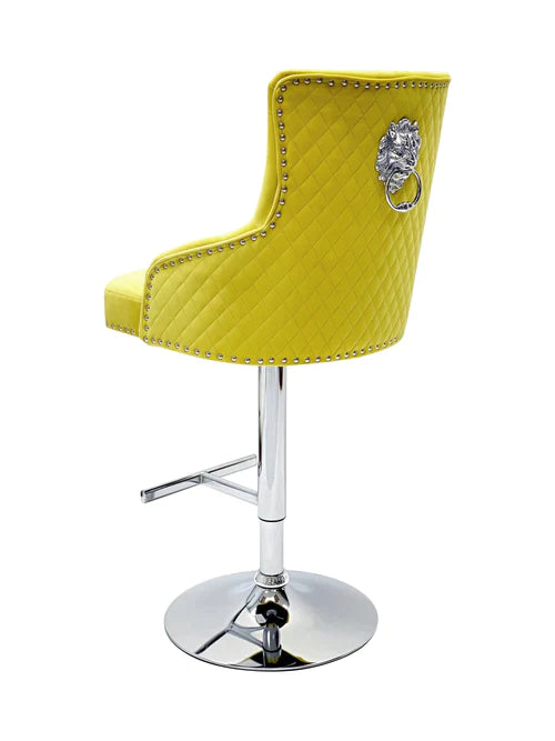 Plush-BS-24 Mustard Fabric Bar Stool