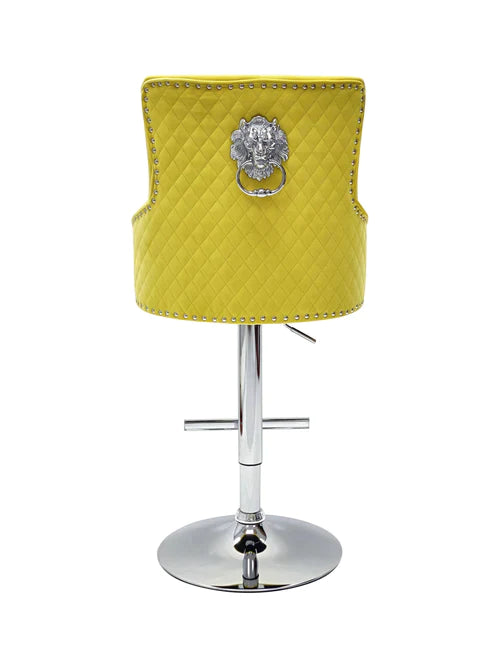 Plush-BS-24 Mustard Fabric Bar Stool