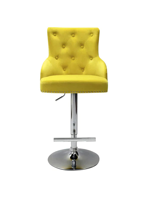 Plush-BS-24 Mustard Fabric Bar Stool