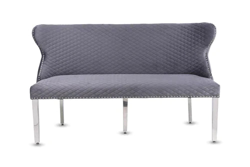 Plush-DB-27 Grey Velvet Bench