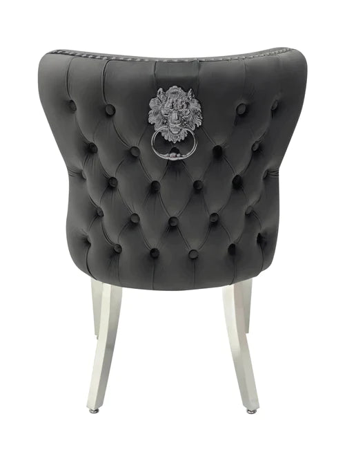 Plush-DC-27 Grey Velvet Dining Chair