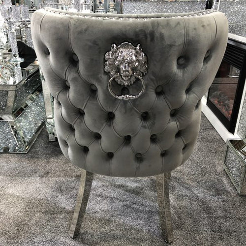 Plush-DC-27 Grey Velvet Dining Chair