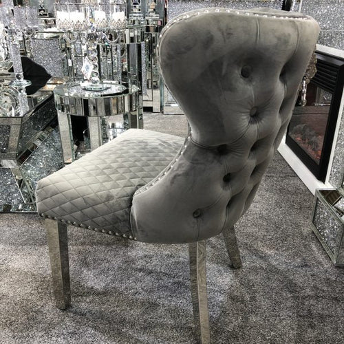 Plush-DC-27 Grey Velvet Dining Chair