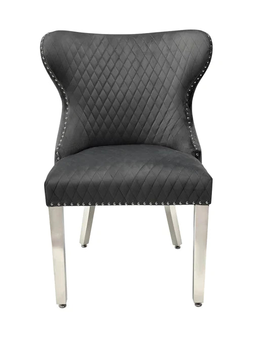 Plush-DC-27 Grey Velvet Dining Chair