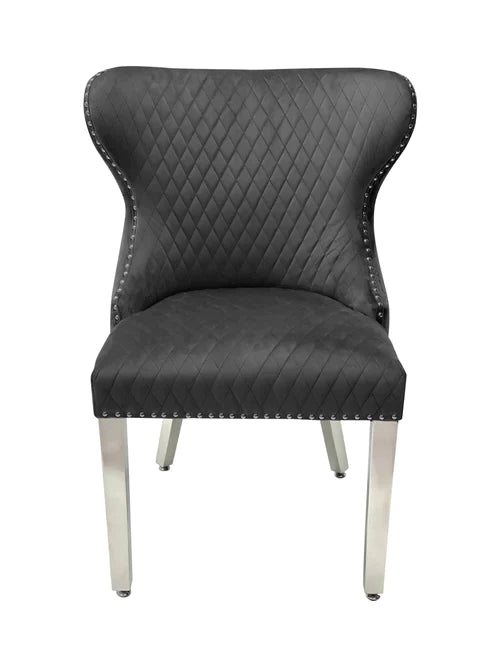 Plush-DC-27 Grey Velvet Dining Chair