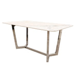 Load image into Gallery viewer, Plush-DT-03 1.6 Chrome Dining Table with Polar White Sintered Stone Top
