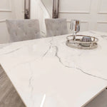 Load image into Gallery viewer, Plush-DT-03 1.6 Chrome Dining Table with Polar White Sintered Stone Top
