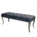 Load image into Gallery viewer, Plush-DB-02 Velvet Dining Bench in Dark Grey
