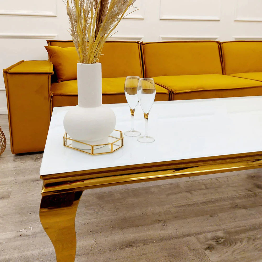 Plush-CT-02 Gold Coffee Table