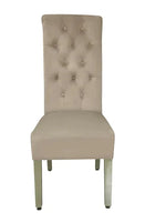 Load image into Gallery viewer, Plush-DC-25 Mink Colour Chrome Leg Lion Knocker Dining Chair
