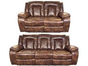 PARIS 3+2 RECLINER LEATHER AIRE SOFA – BROWN