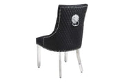 Plush-DC-24 Midnight Black PU Leather Dining Chair