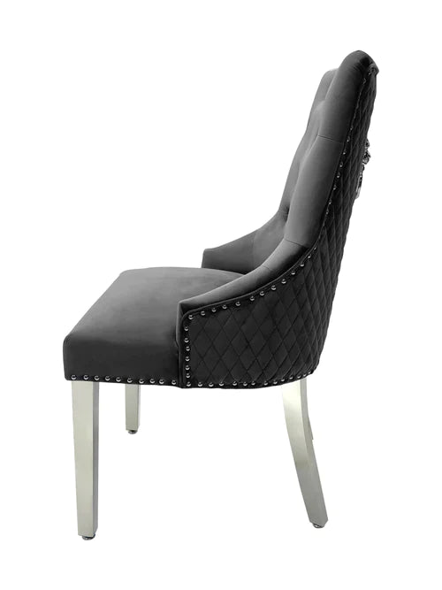 Plush-DC-24 Dark Grey Velvet Dining Chair