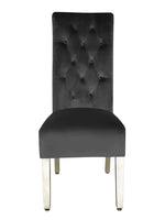 Load image into Gallery viewer, Plush-DC-25 Grey Colour Chrome Leg Lion Knocker Dining Chair
