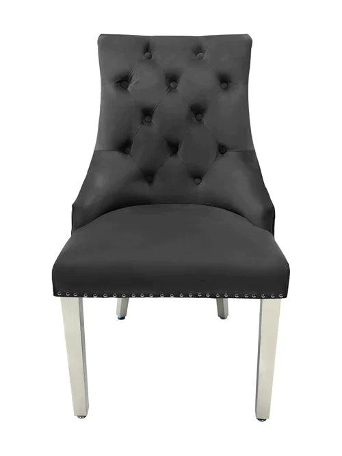 Plush-DC-24 Dark Grey Velvet Dining Chair