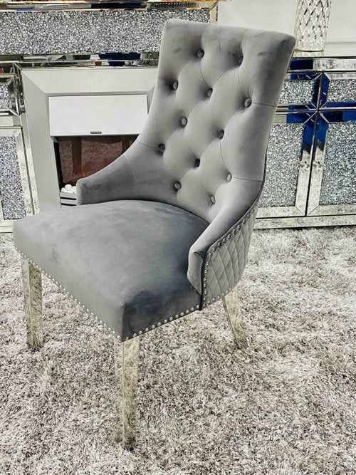 Plush-DC-24 Dark Grey Velvet Dining Chair