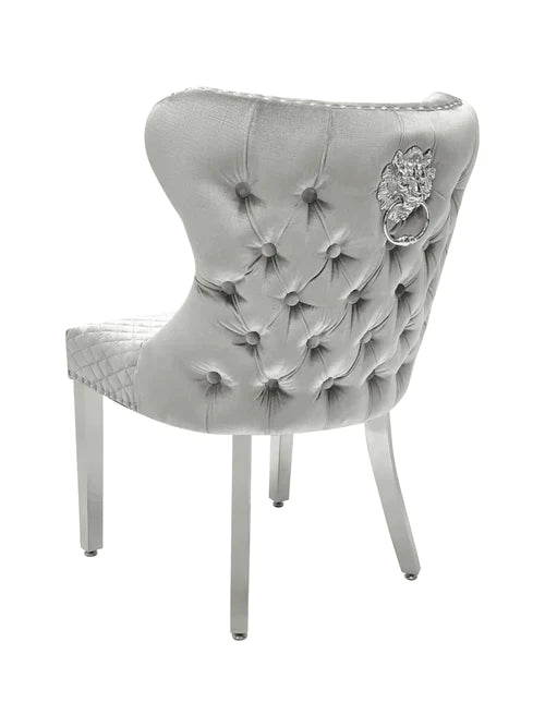 Plush-DC-27 HQ Brushed Silver Dining Chair