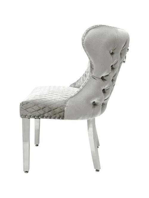 Plush-DC-27 HQ Brushed Silver Dining Chair