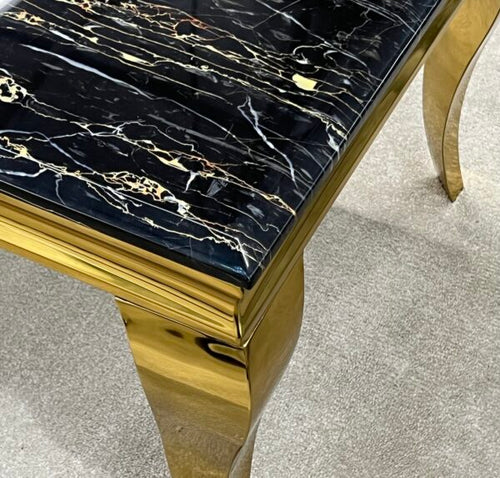 Plush-DT-13 180cm Gold Frame Marble Table (Black & Gold)