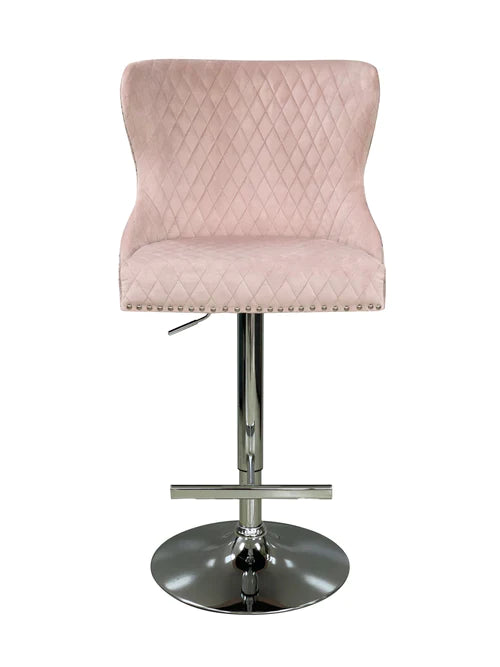 Plush-BS-27 Pink Velvet Bar Stool