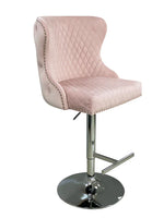 Load image into Gallery viewer, Plush-BS-27 Pink Velvet Bar Stool
