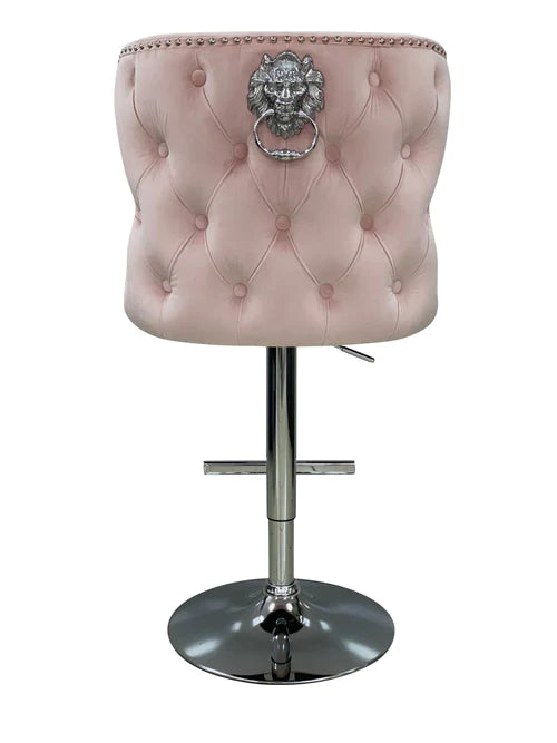 Plush-BS-27 Pink Velvet Bar Stool