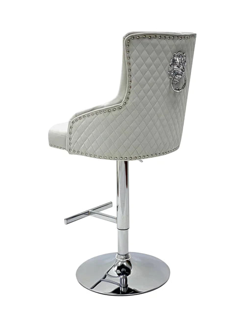 Plush-BS-24 Silver Fabric Bar Stool