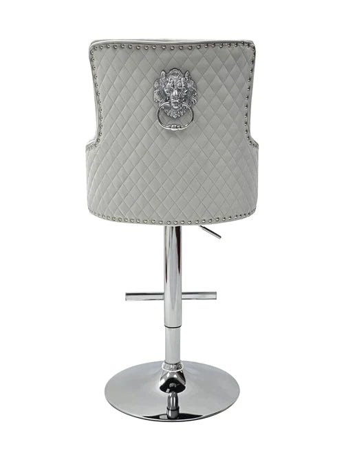 Plush-BS-24 Silver Fabric Bar Stool