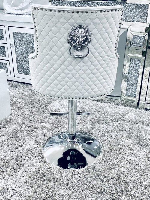 Plush-BS-24 Silver Fabric Bar Stool