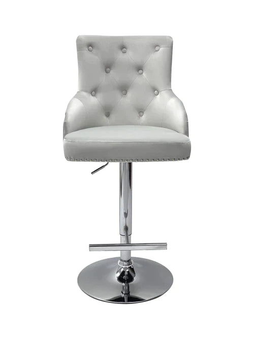 Plush-BS-24 Silver Fabric Bar Stool