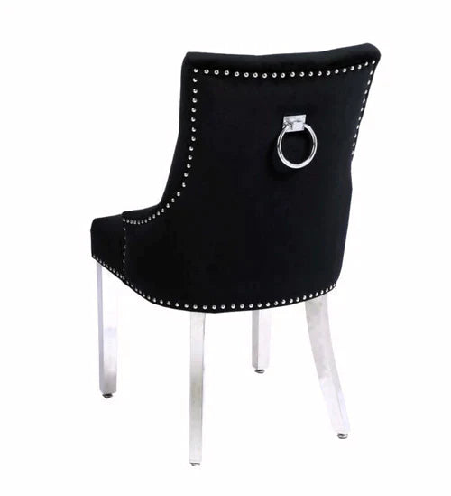 Plush-DC-26  Black Chrome Leg Dining Chair