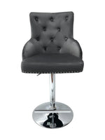 Load image into Gallery viewer, Plush-BS-24 Grey Fabric Bar Stool
