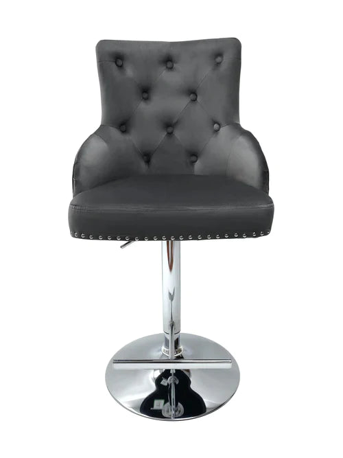 Plush-BS-24 Grey Fabric Bar Stool