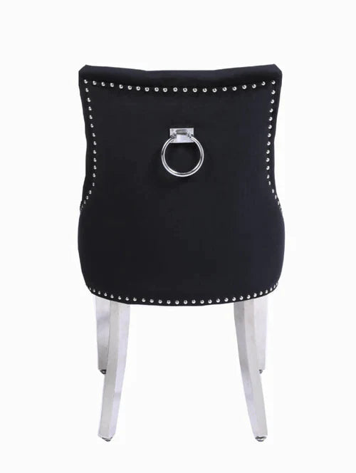 Plush-DC-26  Black Chrome Leg Dining Chair