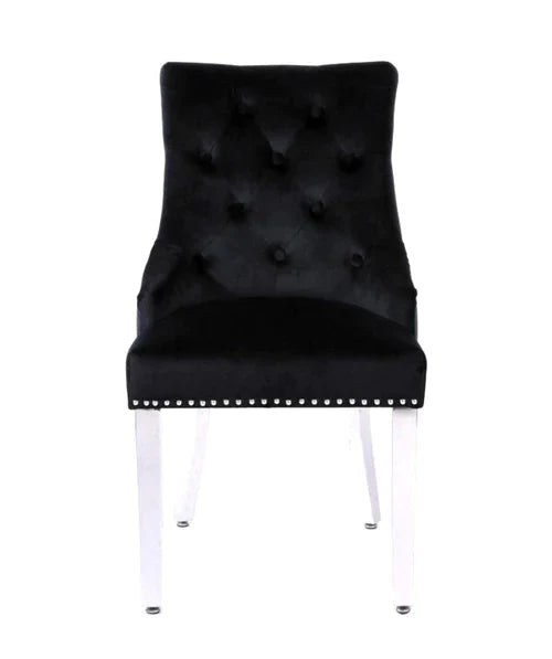 Plush-DC-26  Black Chrome Leg Dining Chair