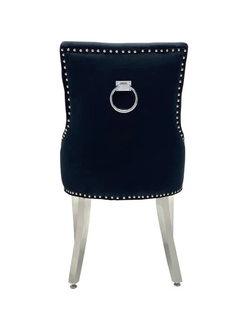 Plush-DC-26  Black Chrome Leg Dining Chair