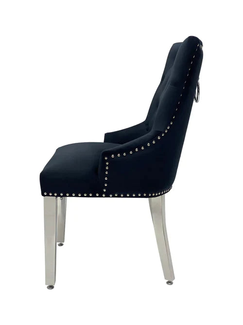 Plush-DC-26  Black Chrome Leg Dining Chair